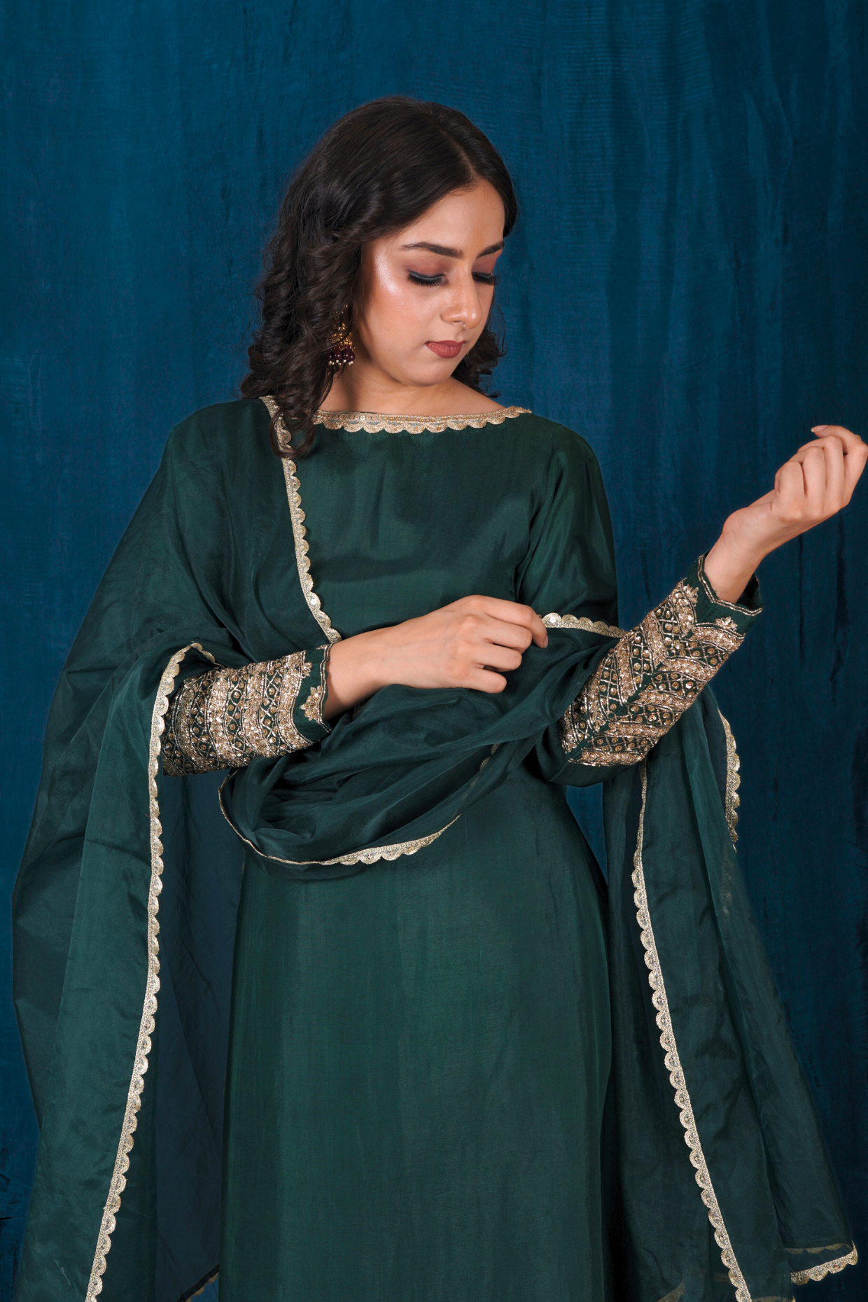 Green Opada Silk Kurta Set