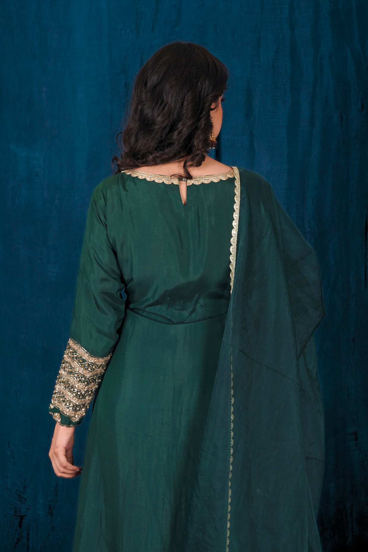 Green Opada Silk Kurta Set