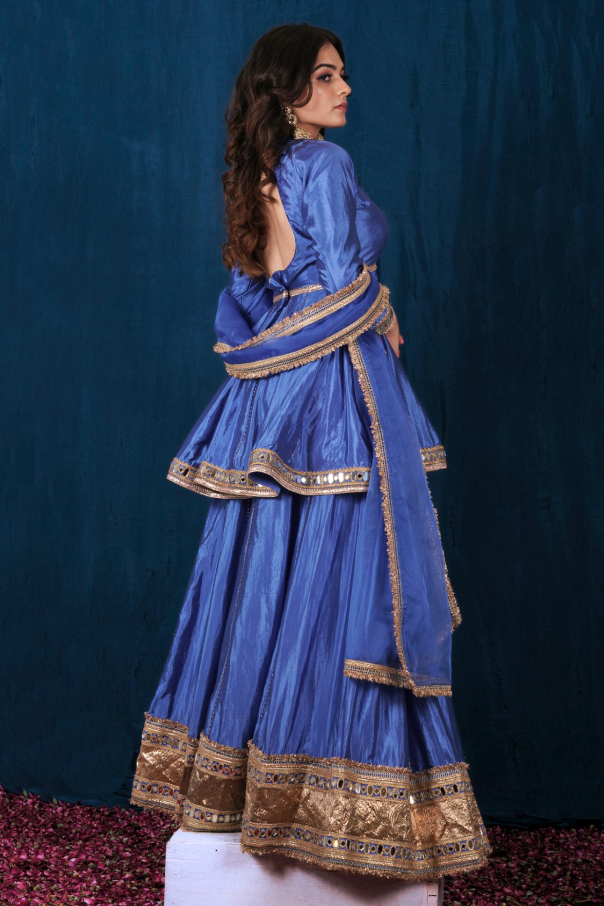 Blue Silk Ghagra Set