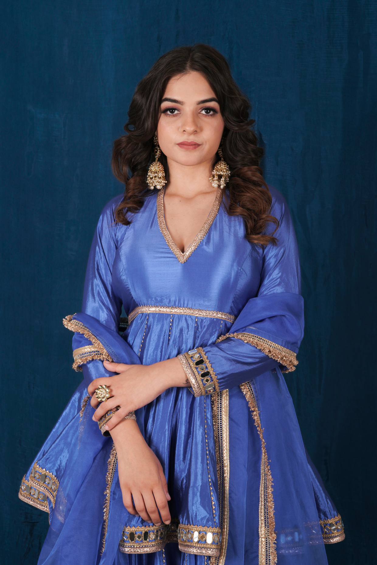 Blue Silk Ghagra Set