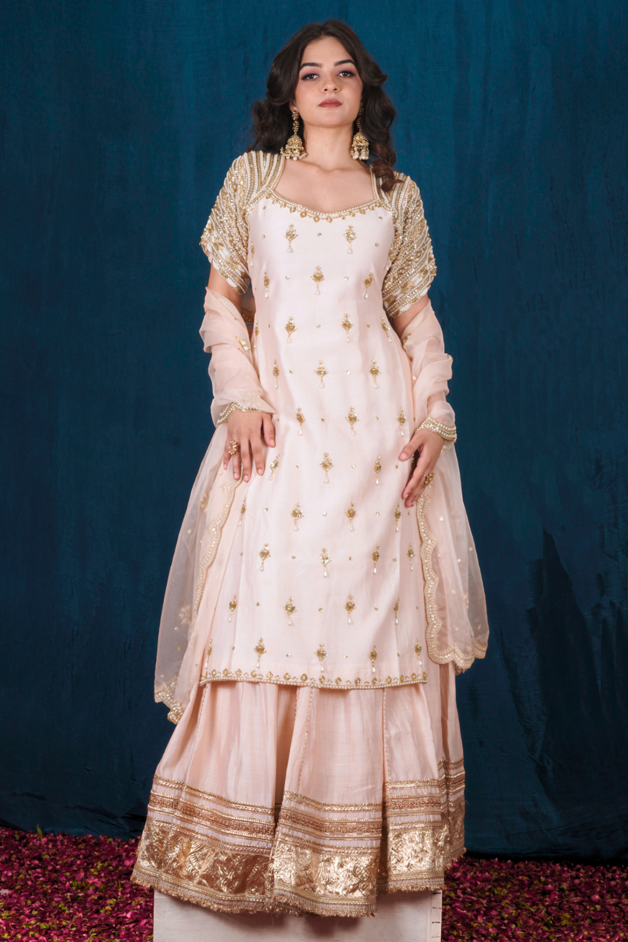 Blush Pink Kurta and Skirt Set