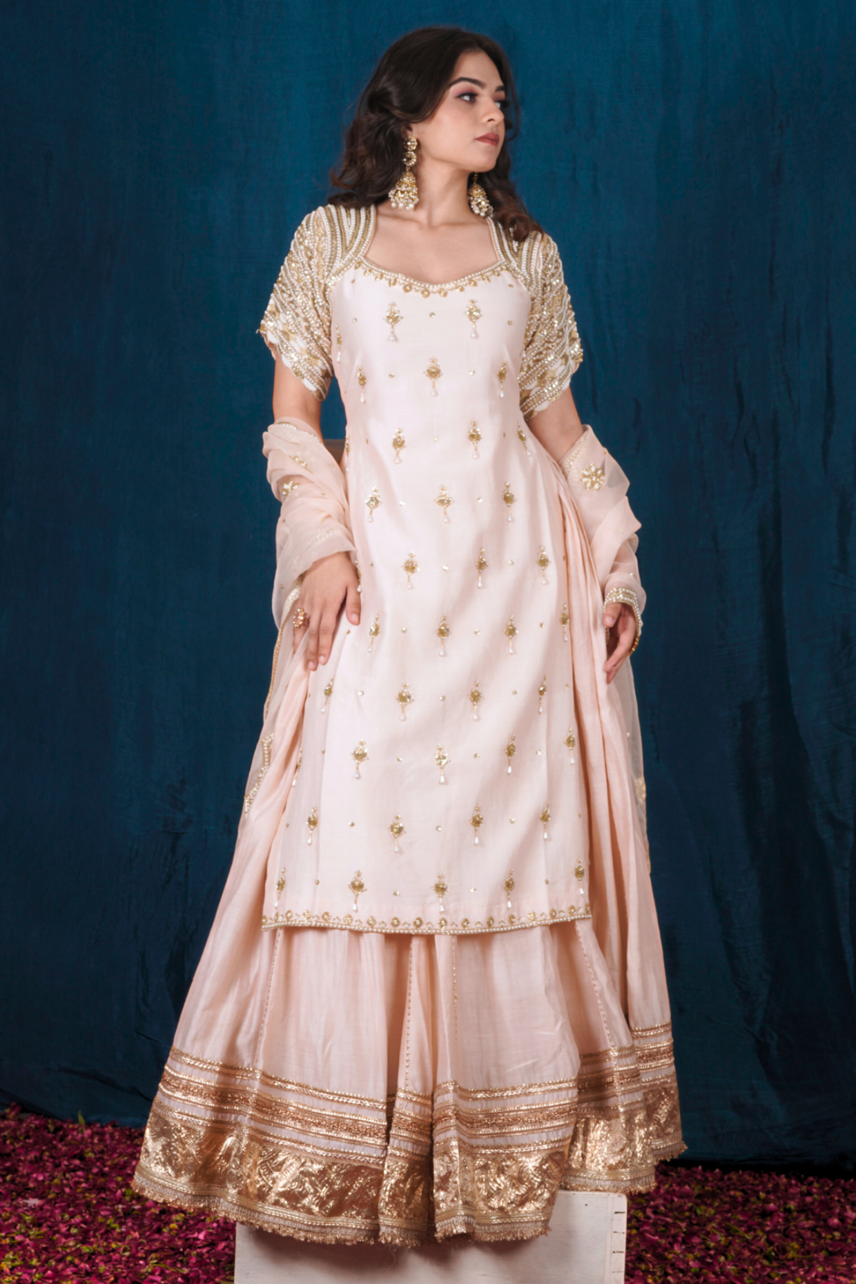 Blush Pink Kurta and Skirt Set