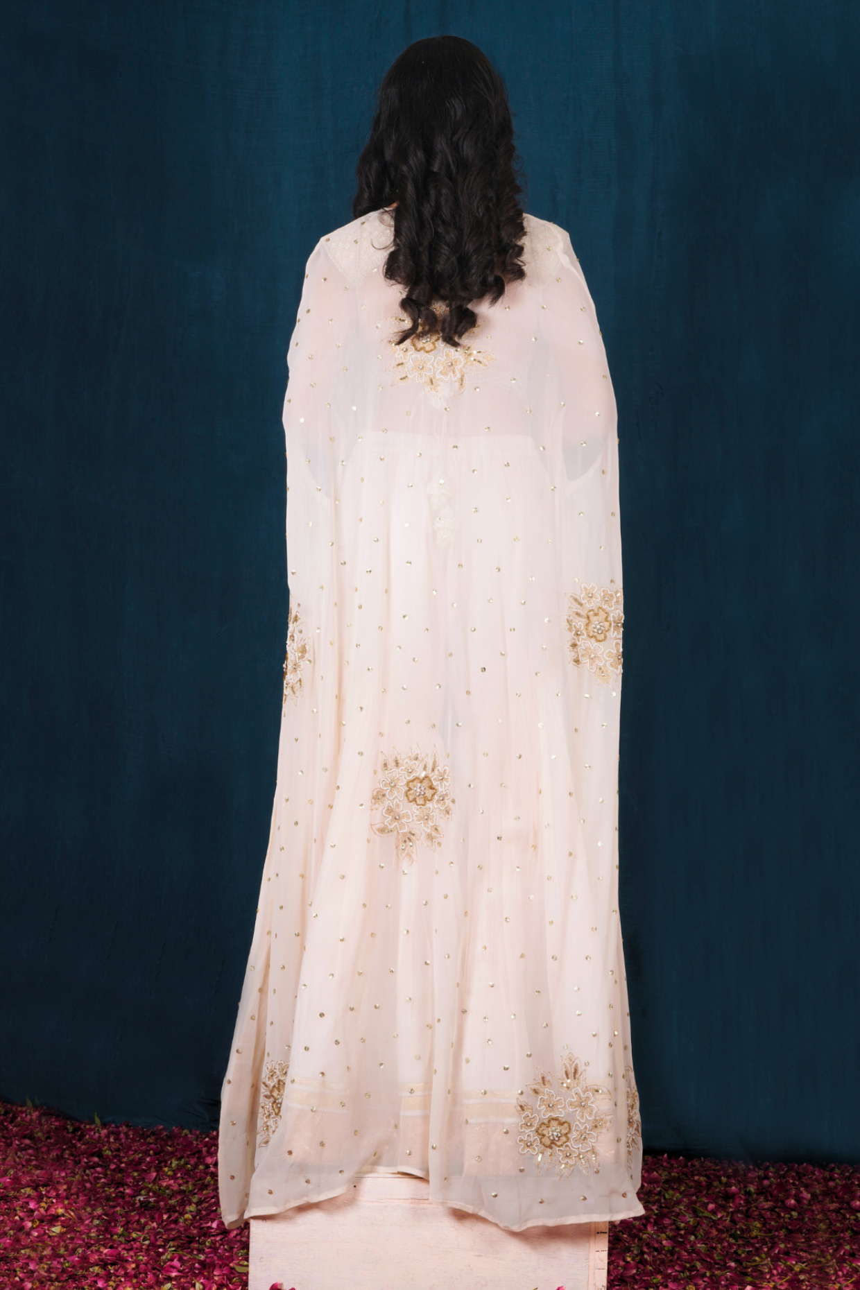 Blush Pink Sharara and Cape Set