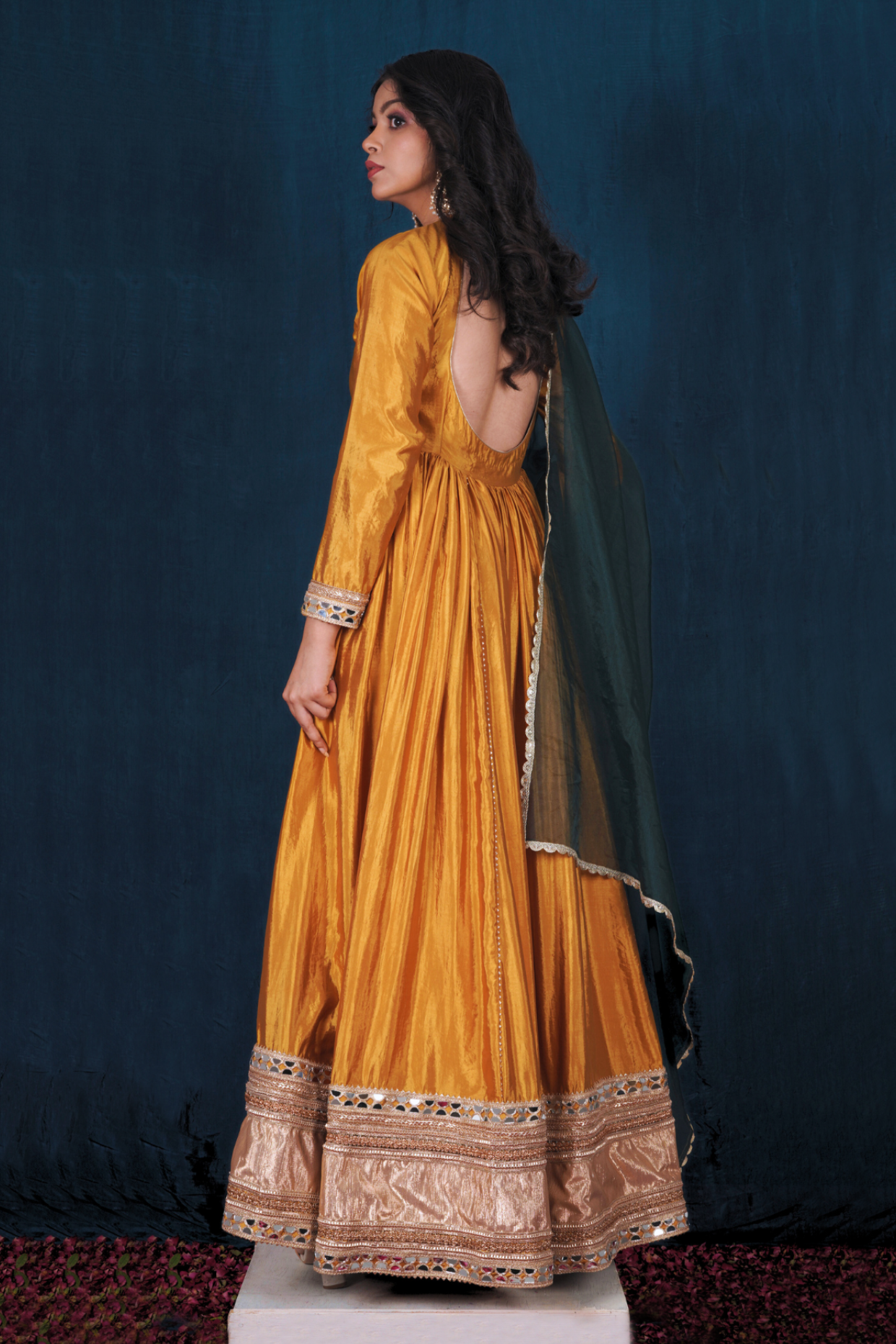 Yellow Silk Anarkali Set