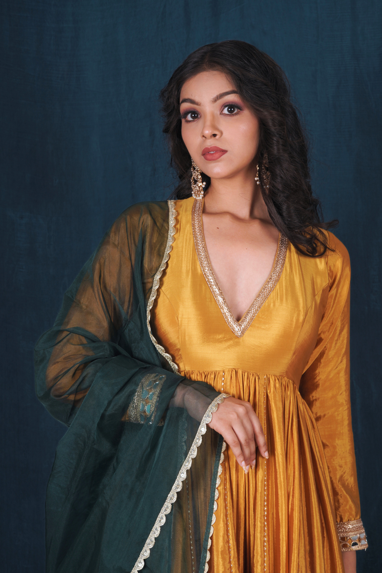 Yellow Silk Anarkali Set