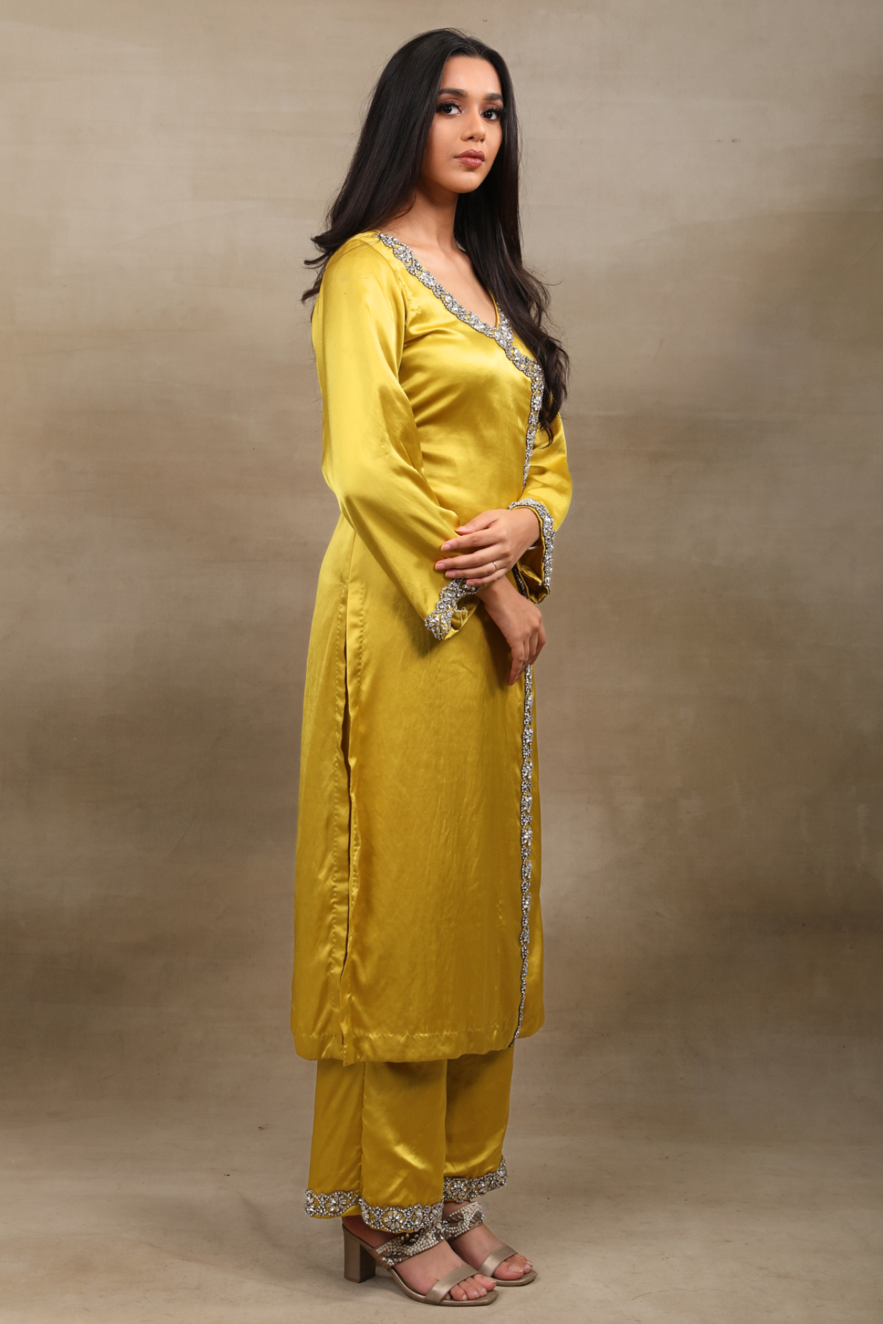 Yellow Embellished Kurta Set