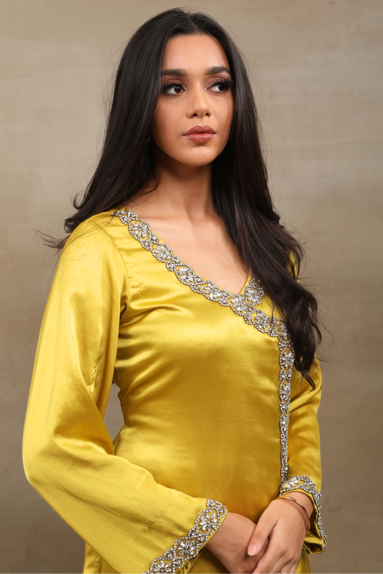 Yellow Embellished Kurta Set